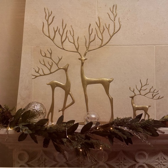 Merry Moments Brushed Gold Sculpted Reindeer, 1 Tall Reindeer - Picture 3 of 10